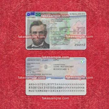 Germany Residence Card Fake Template